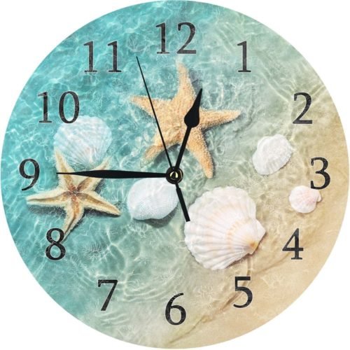 Bathroom Wall Clock Small Silent Battery Operated Teal Decor For Living Roomkitc