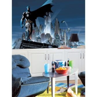 Batman Chair Rail Prepasted Mural 6 ft. x 10.5 ft. Ultra-strippable Wall...