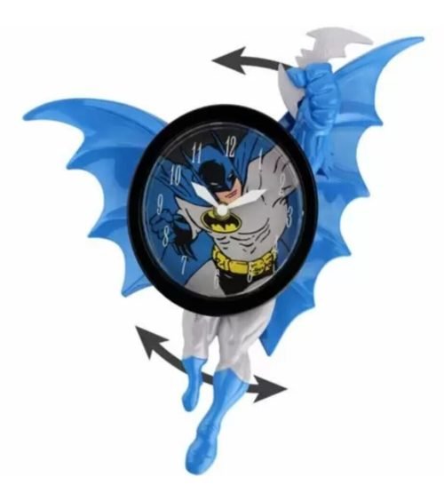 Batman Motion Wall Clock: DC Comics Pendulum Action Moving Arms & Legs NEW!