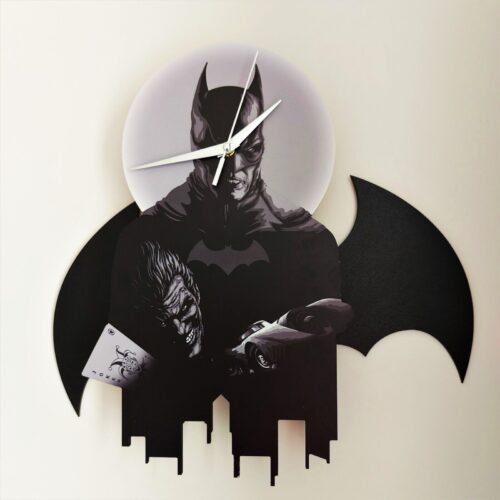 Batman Superhero Wall Clock Swinging Wing Clock Best Gift for Boys and Bat Fans