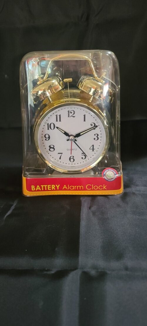 BATTERY Alarm Clock Gold Bell Analog Style