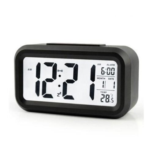 Battery Operated Desk LCD Display Digital Smart Alarm Clock Calendar Temperature