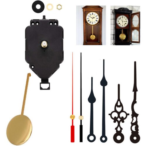 Battery Powered Wall Clock Movement Pendulum/Dual Hand/Long Shaft DIY Repair Kit