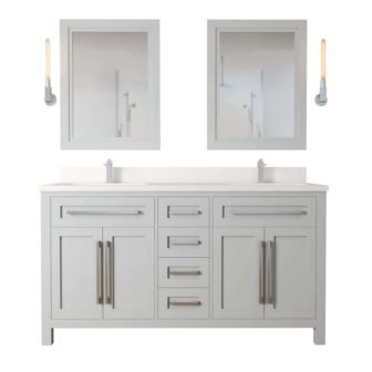 Bayonne 63 in. x 22 in. x 36 in. Double Sink Bath...