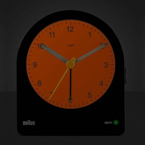 BC22B: Black Analogue Alarm Clock with Snooze, Continuous Backlight and Quiet Qu