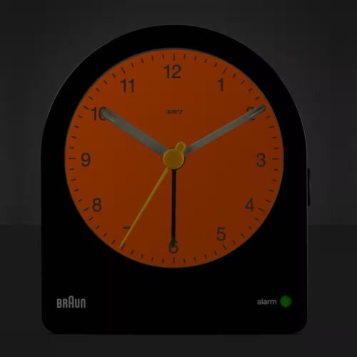 BC22B: Black Analogue Alarm Clock with Snooze, Continuous Backlight and Quiet Qu