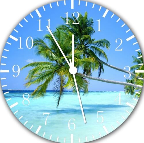 Beach Palm Tree Wall Clock E39 Personalized option with adding names