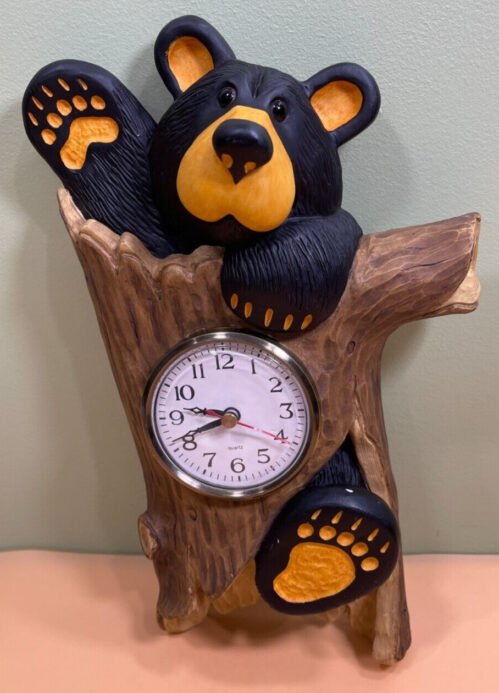 Bearfoots Bear Wall Clock Jeff Fleming Big Sky Carvers Rare Collectable