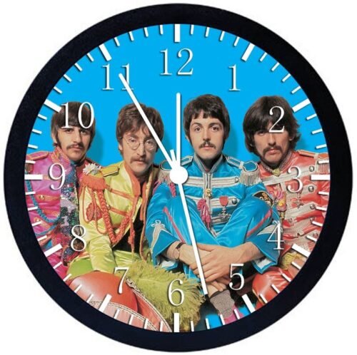 Beatles Black Frame Wall Clock Large 12" Glass Face Non-Ticking G24 NEW