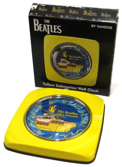 Beatles Yellow Submarine Vintage 2005 Vandor Quartz Wall Clock w/Box, Never Hung