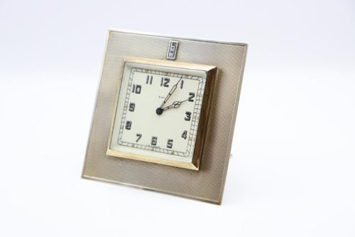 Beautiful Antique Sterling Silver Desk Clock Hallmarked London 1935