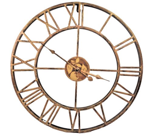 Beautiful Handmade Wrought Iron Wall Clock Roman Numeral Markers 19.5" Diameter
