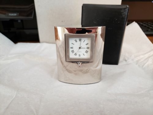 Beautiful Small Silver Quartz Clocks - Classic, Engraveable, Wedding Favors, etc