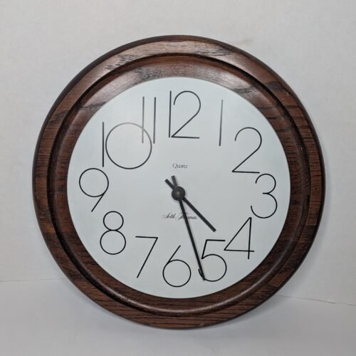 Beautiful Vintage Estate Seth Thomas Wall Clock Gorgeous MCM Numbers Woodmate