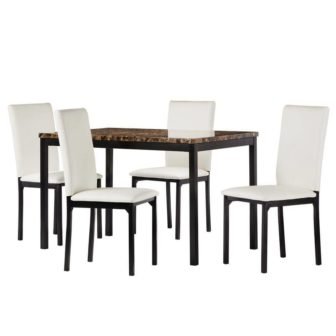 Bedford 5-Piece White Dining Set