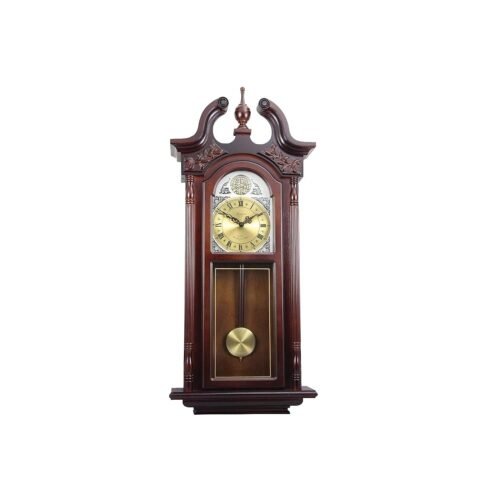 Bedford Clock Bedford Analog 38" Cherry Oak Grand Antique Chiming Wall Clock