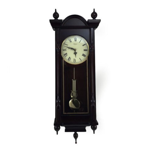 Bedford Clock Collection Grand 31 Inch Chiming Pendulum Wall Clock in Antique Ma