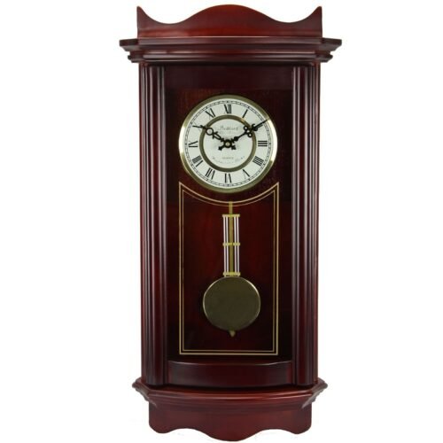 Bedford Clock Collection Weathered Chocolate Cherry Wood 25 Inch Wall Clock with