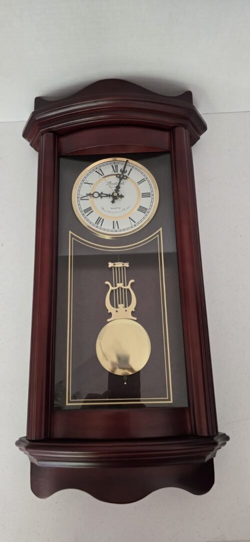 Bedford Wall Clock Collection Pendulum Westminster Chime Quartz Cherry Wood