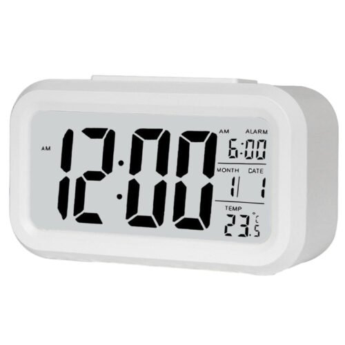 Bedside Clock Extra Large HD Display Desk Clock Modern Bedroom Equipment White