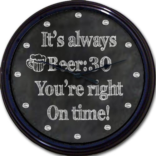 Beer:30 Chalkboard Wall Clock Pub Mug Brew Ale Liquor Alcohol New 10"