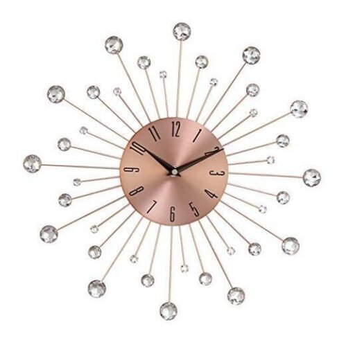 Benzara 85517 Metal Copper Wall Clock, 15" L x 1" W x 15" H