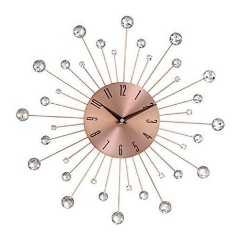 Benzara 85517 Metal Copper Wall Clock, 15" L x 1" W x 15" H