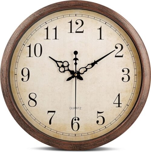 Bernhard Products Vintage Decorative Wall Clock XL 16" Silent Non Ticking Quartz