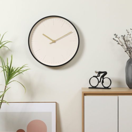 Better Homes & Garden 20" Round Indoor Modern Black Analog Wall Clock,20" x 2.2"