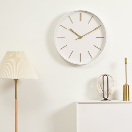 Better Homes & Garden 20" Round Indoor Modern White Analog Wall Clock