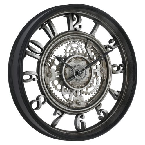 Better Homes & Gardens 20" Indoor Rustic Metal Arabic Gear Analog Wall Clock