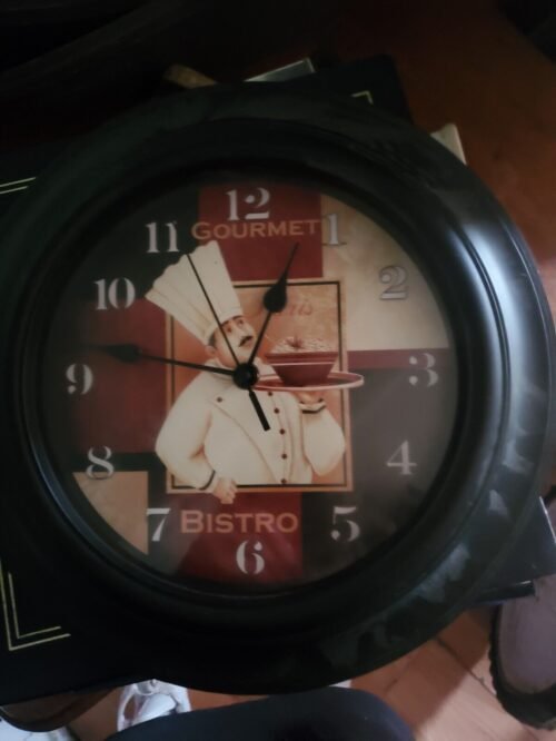 Better homes & Gardens French Bistro Style Kitchen Wall Clock Paris Chef