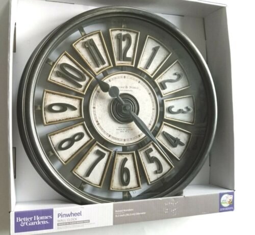 Better Homes &Gardens Pinwheel Wall Clock 15.5" NEW