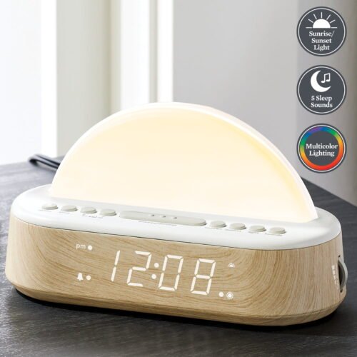 Better Homes & Gardens Sunrise Digital Alarm Clock with Sleep Sounds and Light