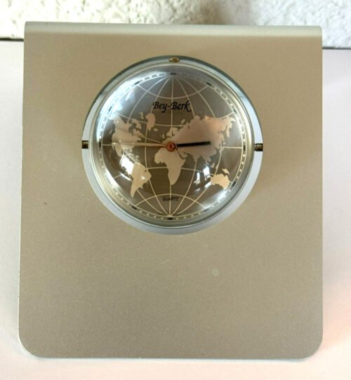 Bey-Berk Sleek Executive Modern Desk Globular Pivot Clock