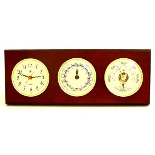 Bey berk Quartz Clock, Tide Clock and Barometer with Thermometer