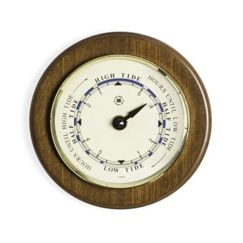 Bey Berk Tide Clock on 5" Cherry Wood with Brass Bezel.