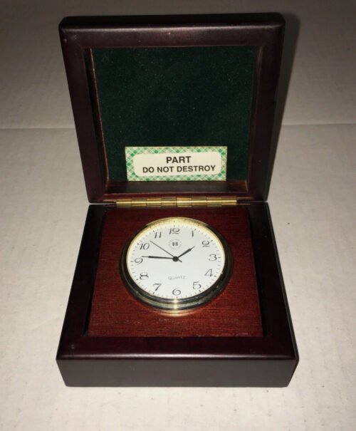 Bey Berk Travel Clock Mahogony Wood Desk Top Clock In A Box SQ544T See Descript.