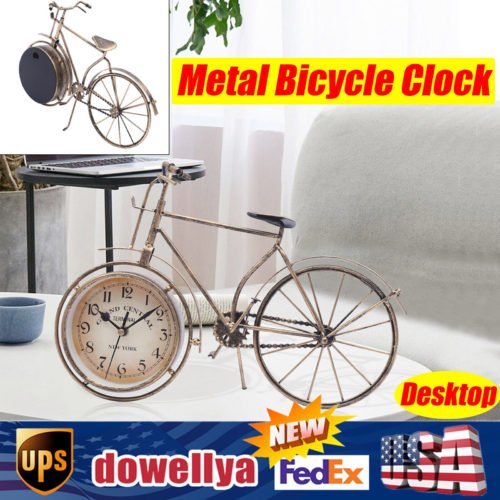 Bicycle Desk Clock Classic Old Fashioned Decorative Clock Vintage Retro Style