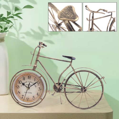 Bicycle Desk Clock Classic Old Fashioned Decorative Clock Vintage Retro Style