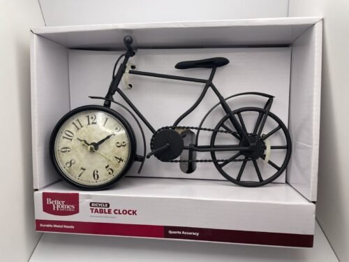 Bicycle Table Clock - Metal Desk Mantle Clock - Better Homes & Gardens - New