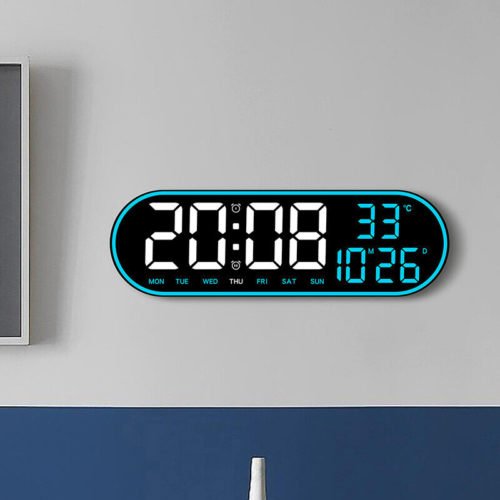 Big Digital LED Wall Clock Temperature Date Remote Control Ambient Light Timing