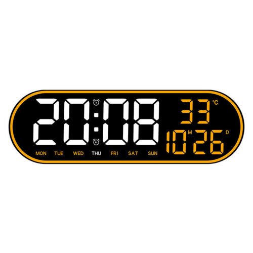 Big Digital LED Wall Clock Temperature Date Remote Control Ambient Light Timing