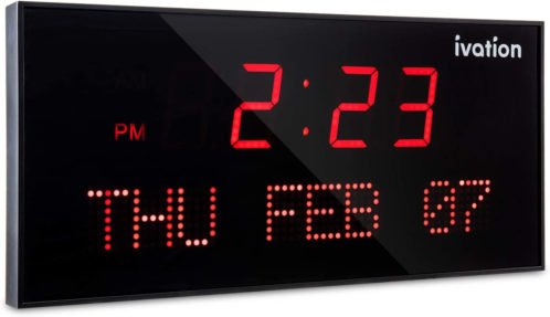 Big Oversized Digital Blue LED Calendar Clock with Day and Date