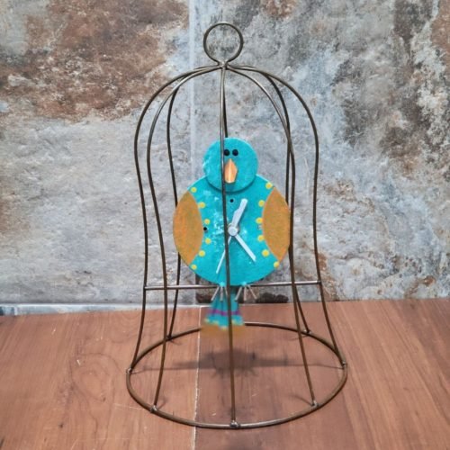 Bird Cage Pendulum Whimsical Clock