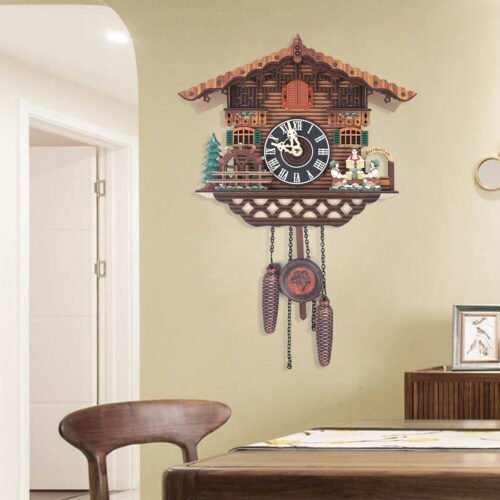 Bird Wall Clock Wooden Antique Wall Clock Traditional Black Forest Style