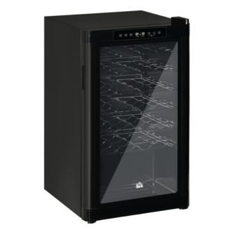 Black 19.75 in. 33-Bottle Wine and 33-Can Beverage Cooler with 6 Removable...