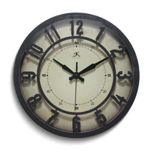 Black 3D 12 inch Round Wall Clock