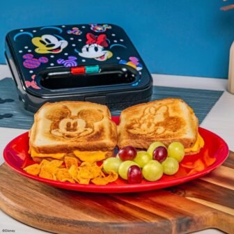 Black 750-Watt Disney Mickey and Minnie Mouse Sandwich Maker