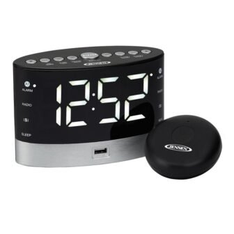 Black AM/FM Alarm Clock Radio with Wireless Under Pillow Vibrator